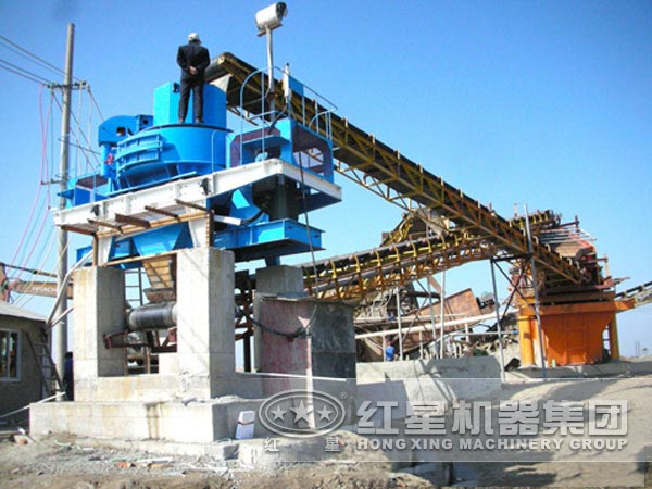 輝綠巖制砂生產(chǎn)現(xiàn)場(chǎng)