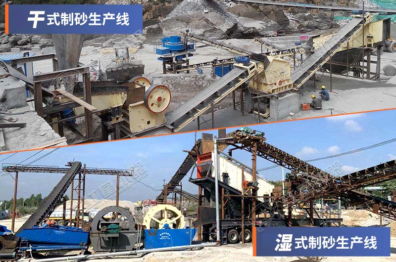 不同制砂方式的制砂生產線