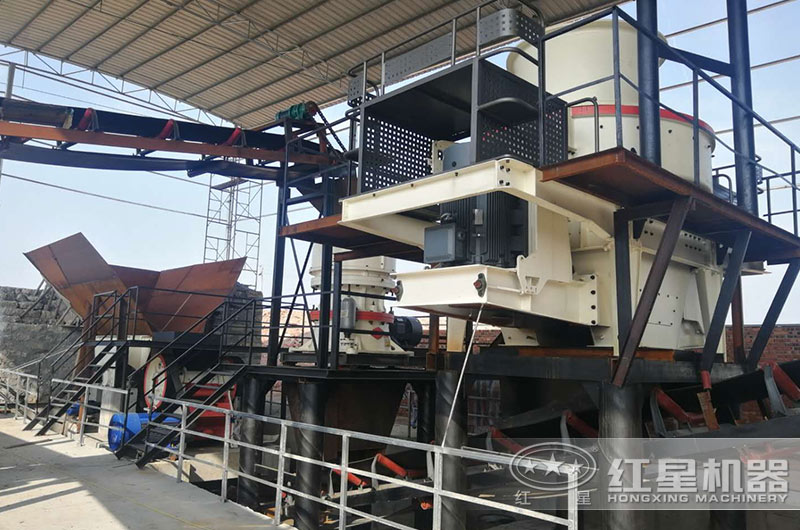 沖擊式制砂機碎砂加工現場