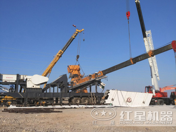 紅星一體化車載移動破沙機生產現場 紅星一體化車載移動破沙機生產現場