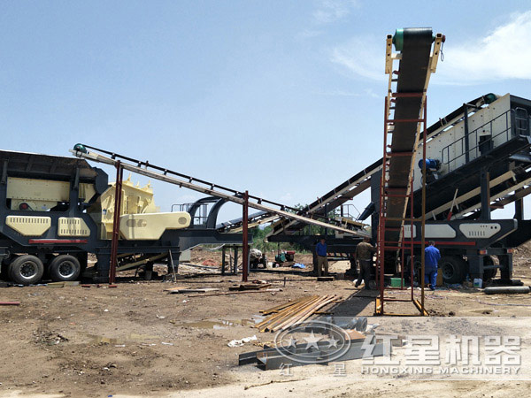 中小型流動制沙機生產現場