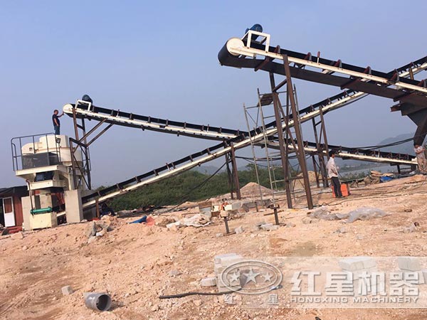 河石制砂機作業現場