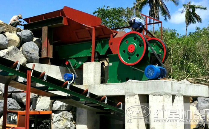 浙江省紹興市礦石破碎機客戶現場