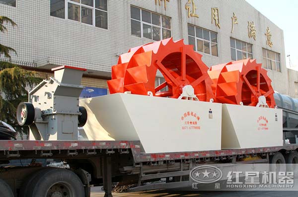 紅星機器輪斗洗砂機的現場發貨圖 紅星機器輪斗洗砂機的現場發貨圖