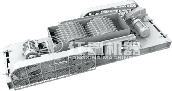 液壓對輥式破碎機(jī)作業(yè)原理圖