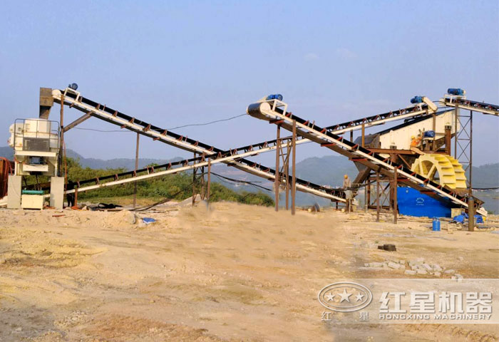 剛剛落成的制砂、洗沙現場