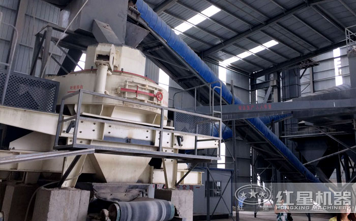 紅星石頭制砂機室內作業現場 紅星石頭制砂機室內作業現場