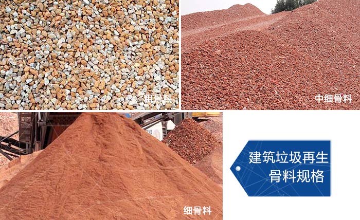 建筑垃圾可加工不同規格的建筑骨料