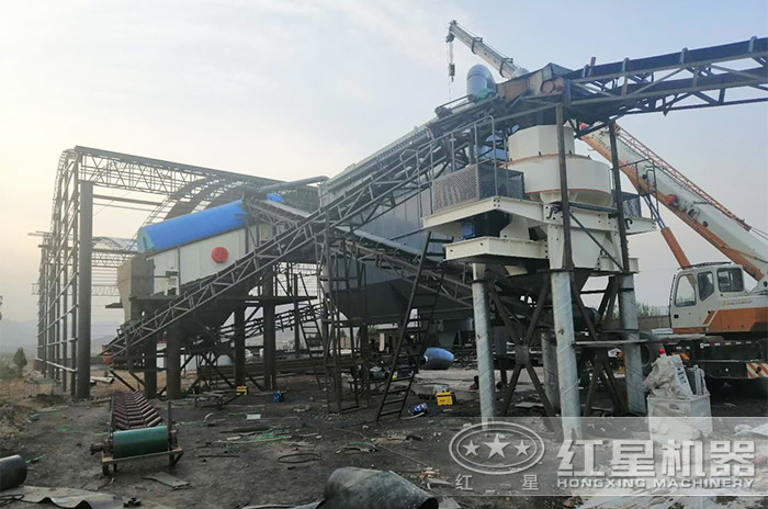 環(huán)保型鵝卵石制砂機(jī)作業(yè)現(xiàn)場(chǎng)