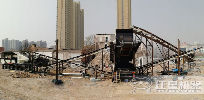 環保建筑垃圾破碎機處理現場