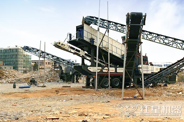 移動建筑垃圾處理設備施工現場