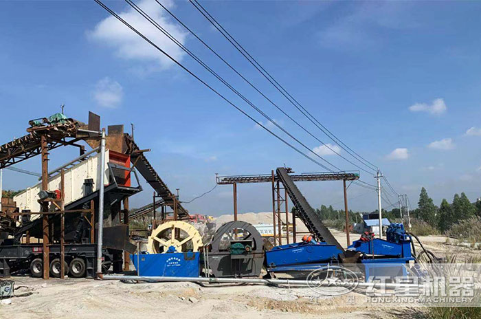 洗砂機搭配細沙回收機的現場