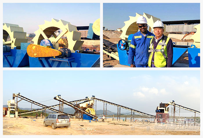 大型風化料洗砂機客戶現場