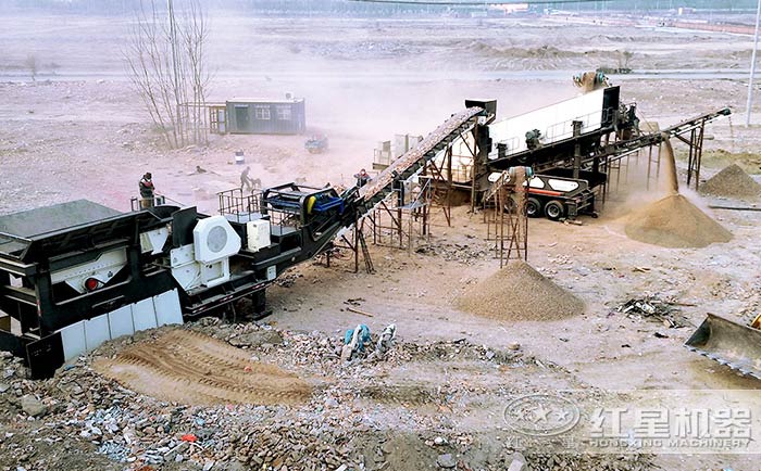 移動石子破碎生產線加工現場展示