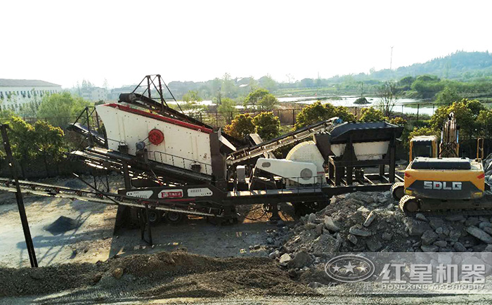 馬鞍山三合一設備移動錘式石子破碎生產線