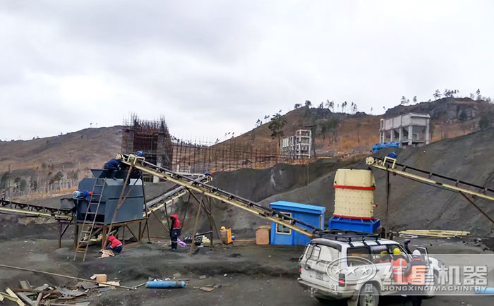 復合破碎機破碎制砂加工現場 復合破碎機破碎制砂加工現場