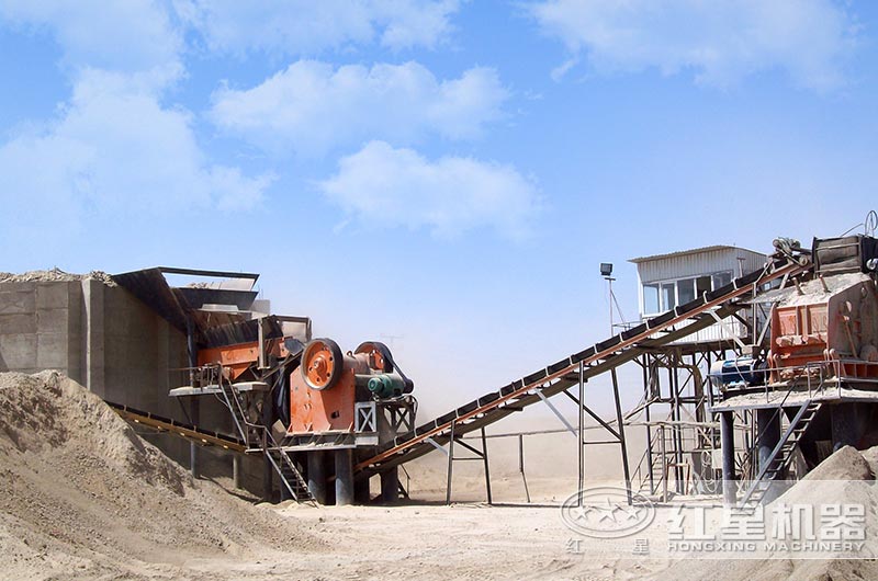 固定是碎石生產現場