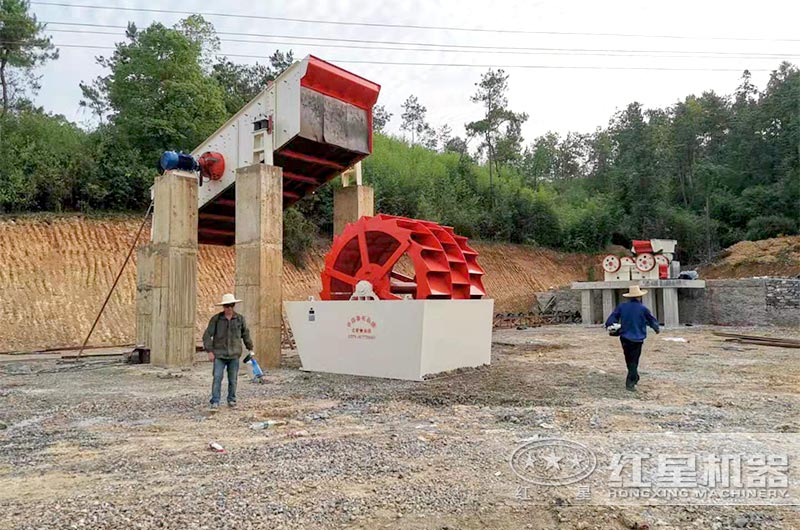 龍巖小型石料粉碎機生產線現場一 龍巖小型石料粉碎機生產線現場一