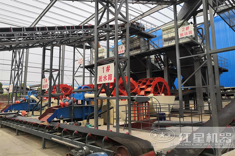 大型水洗機制沙水處理機械作業現場